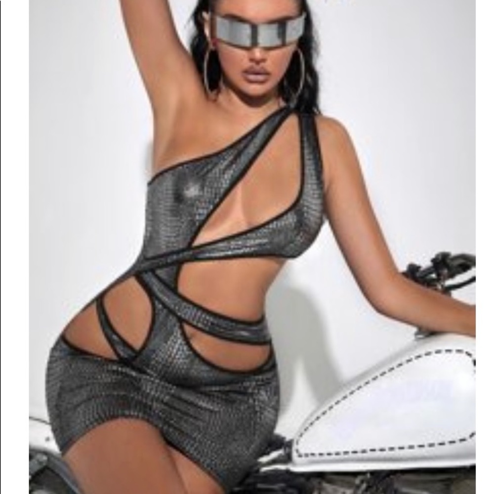 Sexy fitted crossed body dress